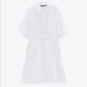 Zara short white Oxford dress